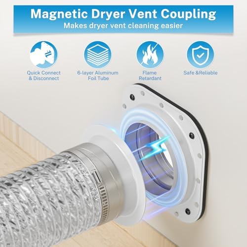 Hon&Guan Magnetic Dryer Vent Coupling Connector Kit DV180 – Raised Inner Ring - Image 2