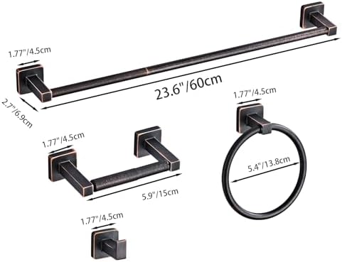 Bathroom Hardware Set 4 Pieces, Oil Rubbed Bronze Bathroom Accessories Set - Image 6