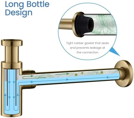 KIBI Round Bottle Trap for Bathroom Sink | Decorative Brass Basin Sink Waste - Image 6