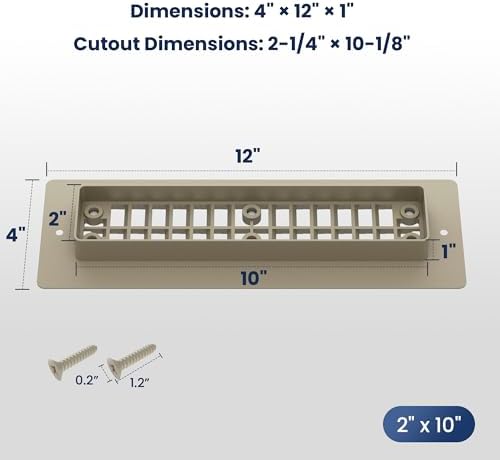 Safoner Aluminum RV Floor Vent Cover 2"x10" Register - Image 3