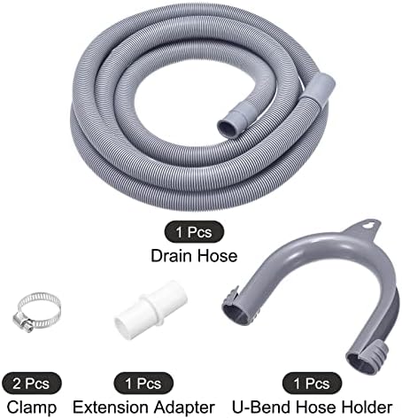 MECCANIXITY Washing Machine Drain Hose Extension Kits 9.84ft Gray - Image 3