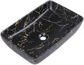 Logmey Rectangle Marble Black Vessel Sink by Logmey