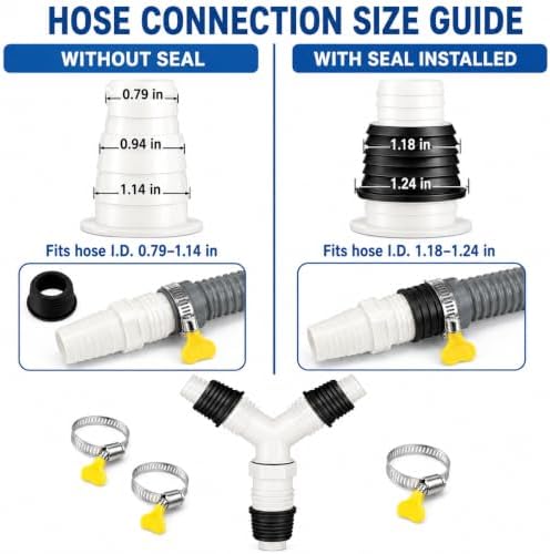Washing Machine Drain Hose Tee, 1 to 1-1/4 in Y Connector - Image 2
