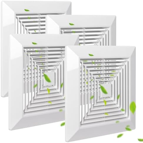 White 4 Piece Bathroom Exhaust Fan Cover by Unknown