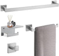 TURS Bathroom Hardware Set 4-Piece Brushed Bath Towel Bar Set Include 24 Inch by TURS