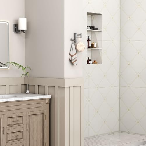 Angle Simple Swivel Towel Hook 3 Arms, Robe Coat Wall Hook, Brushed Nickel - Image 3