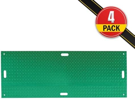 4 Pack 3' x 8' Green Ground Protection Mats w/Double Sided Diamond Plated Tread - Image 5