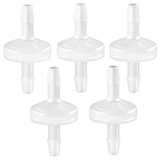 5 Packs Check Valve 1/8” One-Way PVDF Plastic Hose Barb by JoyTube