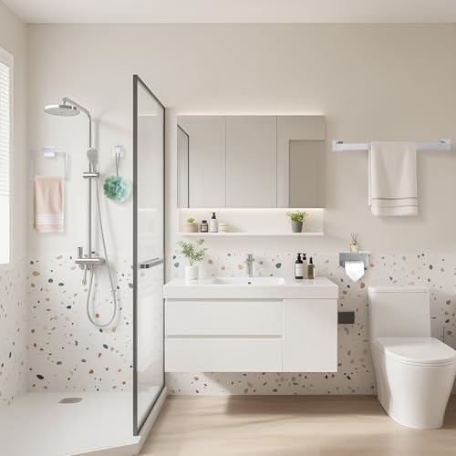 TURS Bathroom Hardware Set Brushed Nickel 4-Piece Towel Bar Set Include 24 Inch - Image 6