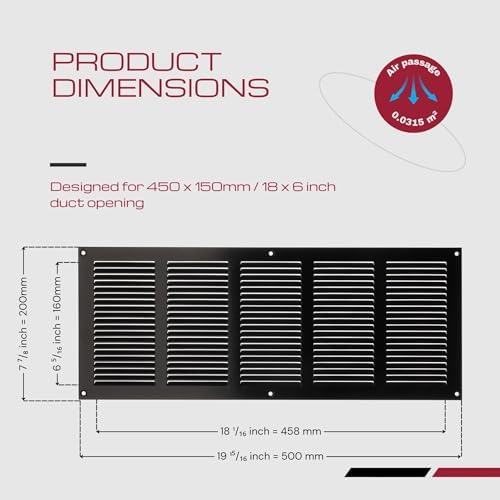 18x6 Vent Cover with Built-in Screen - Image 6