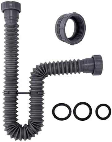 Sink Drain Kit, 1-1/2 Inch Expandable Flexible P-Trap 7.5 Inch by NQEUEPN