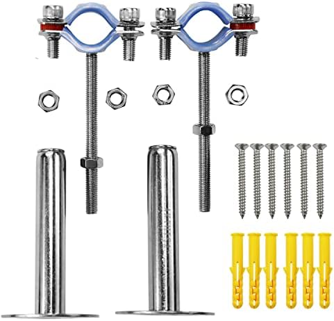 AKIHISA 2 Pcs 304 Stainless Steel Pipe Supports, Wall Mount Ceiling Mount Pipe - Image 5