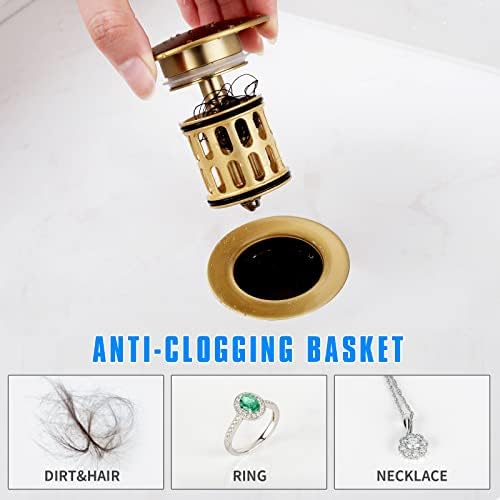 JONKEAN Bathroom Pop Up Drain Without Overflow, Vanity Vessel Sink Drain - Image 2