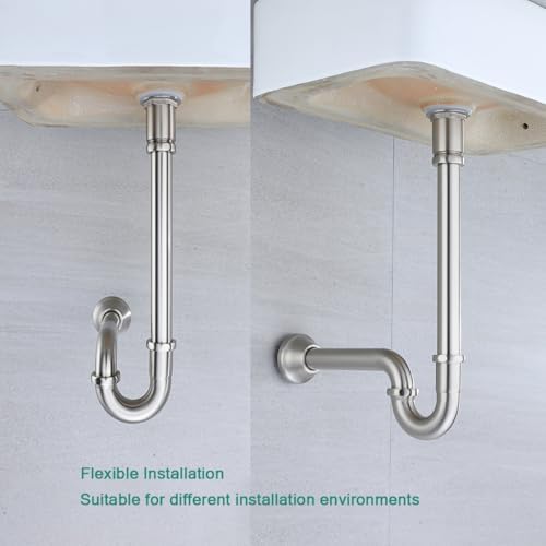 Brass P Trap U-Shape 1 1/4 inch Sink Drain Pipe - Image 3