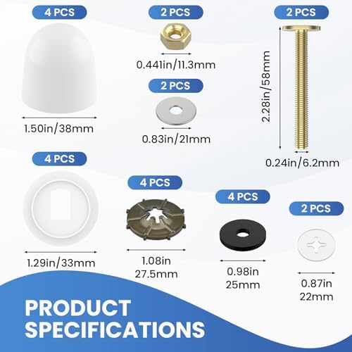 Toilet Floor Bolts and Caps Set - Image 2