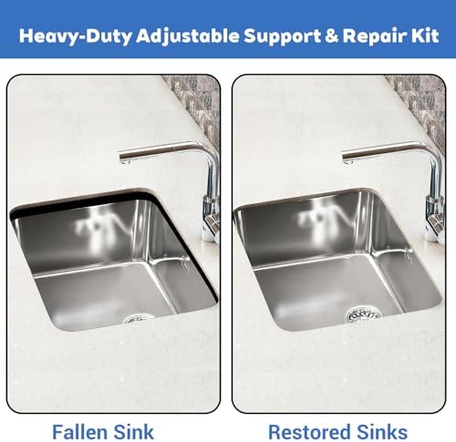 4 Pack Black Undermount Sink Brackets, Heavy-Duty Adjustable Support & Repair - Image 5