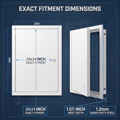 20x24 Lockable Galvanized Access Panel 1.2mm Steel Drywall Door - Image 2