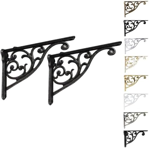 Khtumeware Ornate Decorative Shelf Brackets, 12 inch Big wall Mounted Shelving by khtumeware