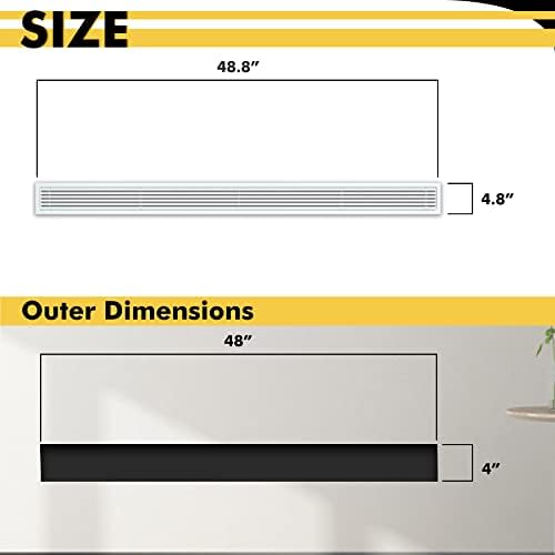 Linear Bar Air Grille 48" X 4", Aluminum Air Supply/Return Grilles, Easy Air - Image 2