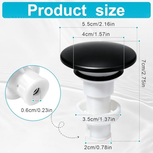 Pop Up Drain Stopper Bathroom Sink Compatible - Image 2
