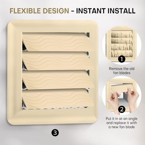 4-Pack White Dryer Vent Cover Replacement, Exterior Exhaust Vent Flaps - Image 5