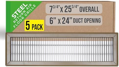 Fits 6x24 and 24x6 Duct Opening | Return Air Floor Grille by Handua | Walkable by Handua