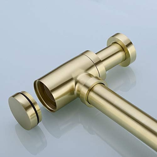 Brass Round Bottle P Trap, Basin Sink Waste Trap Drain Tube Kit Adjustable - Image 3