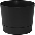 Root & Vessel Majestic Mid-Century Modern Low Profile Cylinder Pot, Matte Black by Novelty