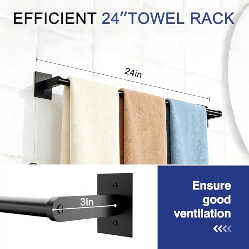 Towel Rack, 24-Inch Towel Holder 304 Stainless Steel, Hardware Set Towel Bar - Image 4