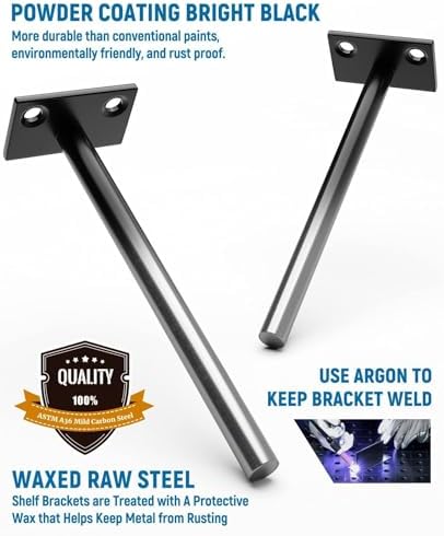 LEOPO 8-Pack 6 inch Floating Shelf Brackets, Hidden Shelf Bracket - Image 4