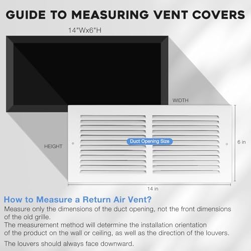 14" x 6" Return Air Grille Steel HVAC Vent Cover - Image 2