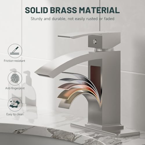 Brushed Nickel Waterfall Bathroom Faucets - Image 4