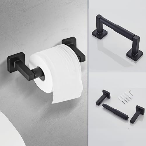 Matte Black Bathroom Hardware Set 8 Pieces, Towel Bar Set Stainless Steel Wall - Image 6
