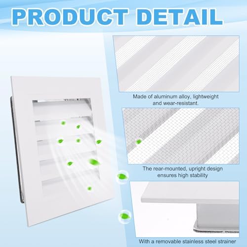 PATIKIL 10 x 10 Inch Gable Vent, 8 x 8 Inch Duct Opening Size - Image 4