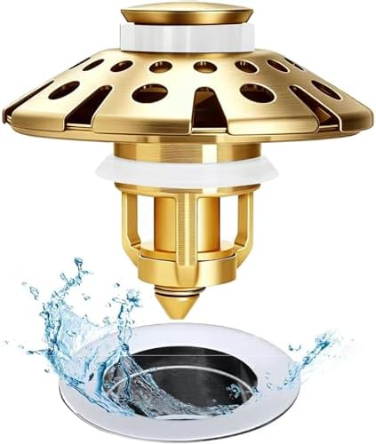 AzWzz Bathroom Sink Drain Strainer, 3 in 1 Pop Up Bathroom Sink Stopper by AzWzzTubDrainStopper