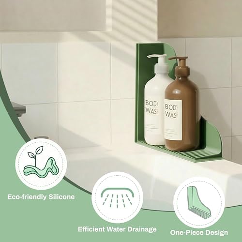 Roslim 2-Pack All-Silicone Shower Splash Guard, Bath Tub Corner Water Blocker - Image 3