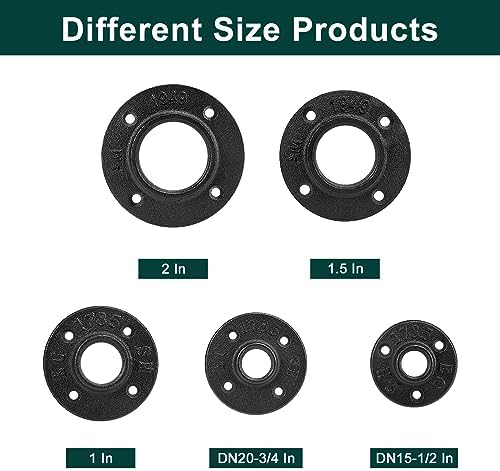 Industrial Pipe Floor Flange, Heavy Duty Malleable Iron Pipe Fittings, Wall - Image 7
