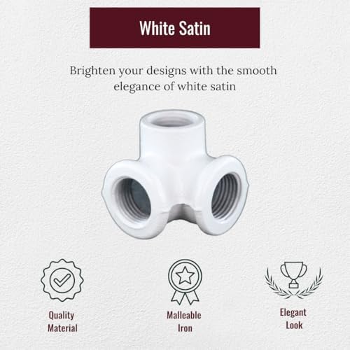 1/2" 3-WAY ELBOW Industrial Threaded Black Iron Pipe Fittings; White Satin - Image 2