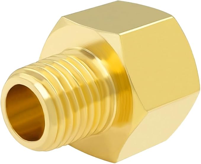 Hooshing 6PCS Brass Pipe Fitting 1/4" NPT Male to 3/8" NPT Female Reducer - Image 6