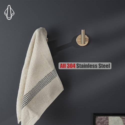 JQK Bathroom Towel Hook Champagne Bronze, Coat Robe Clothes Hook - Image 7