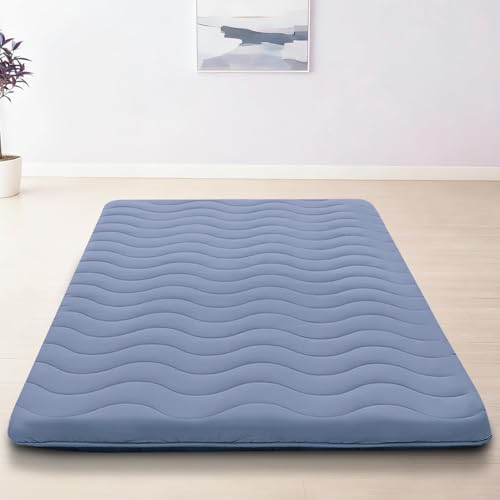 SCHNAUZER HOME Japanese Floor Mattress Futon Mattress Full 3.5" Thick Blue by SchnauzerHome