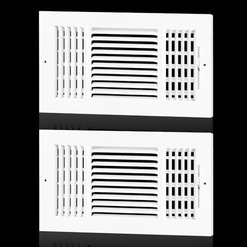 2PK 12x6 Ceiling Vent Cover for Wall 12x6 Ducts, 3 Way Ceiling Register by EXCELFU