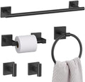 Lairuier Matte Black Bathroom Accessories, Towel Bar Set Wall Mounted by LairuierBathroomHardwareSet