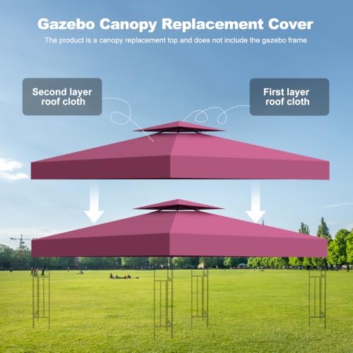 10x10 Canopy Replacement Top Cover Canopy Top Replacement Double Layer Vented - Image 4