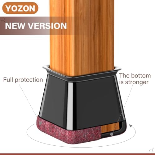 YOZON Chair Leg Floor Protectors Silicone Caps Felt Strengthen Bottom - Image 3