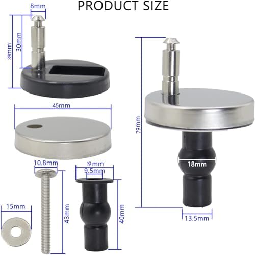 Toilet Seat Replacement Bidet Parts: 2pcs Seat Hinge Replacement Toilet Screws - Image 3