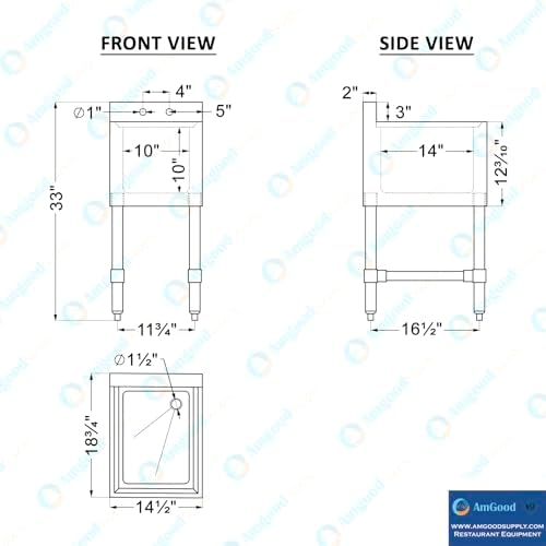 14.5 in. x 19 in. One Compartment Stainless Steel Underbar Sink - Image 4