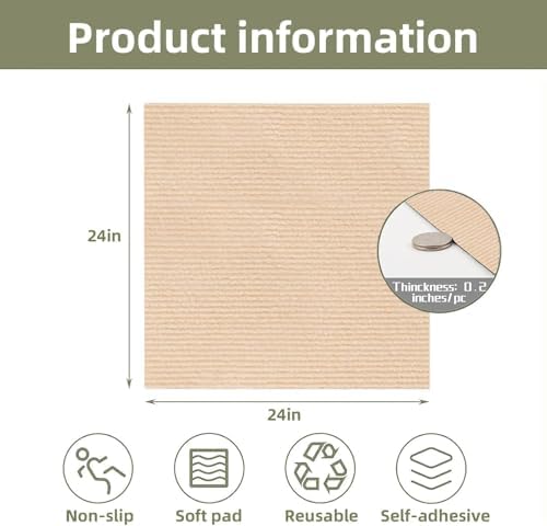 24 * 24in Peel and Stick Carpet Tiles, Self Adhesive Floor Squares - Image 2