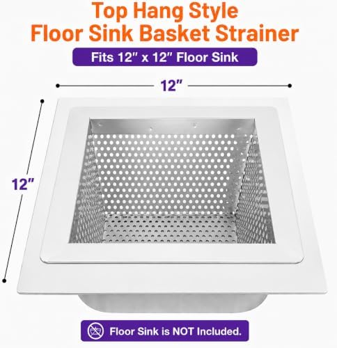Leyso High Capacity Stainless Steel Floor Sink Basket Top-Hang Strainer - Image 4