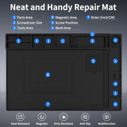 STREBITO Soldering Mat Electronics Mat Silicone Repair Mat 17.7''x11.8'' - Image 5